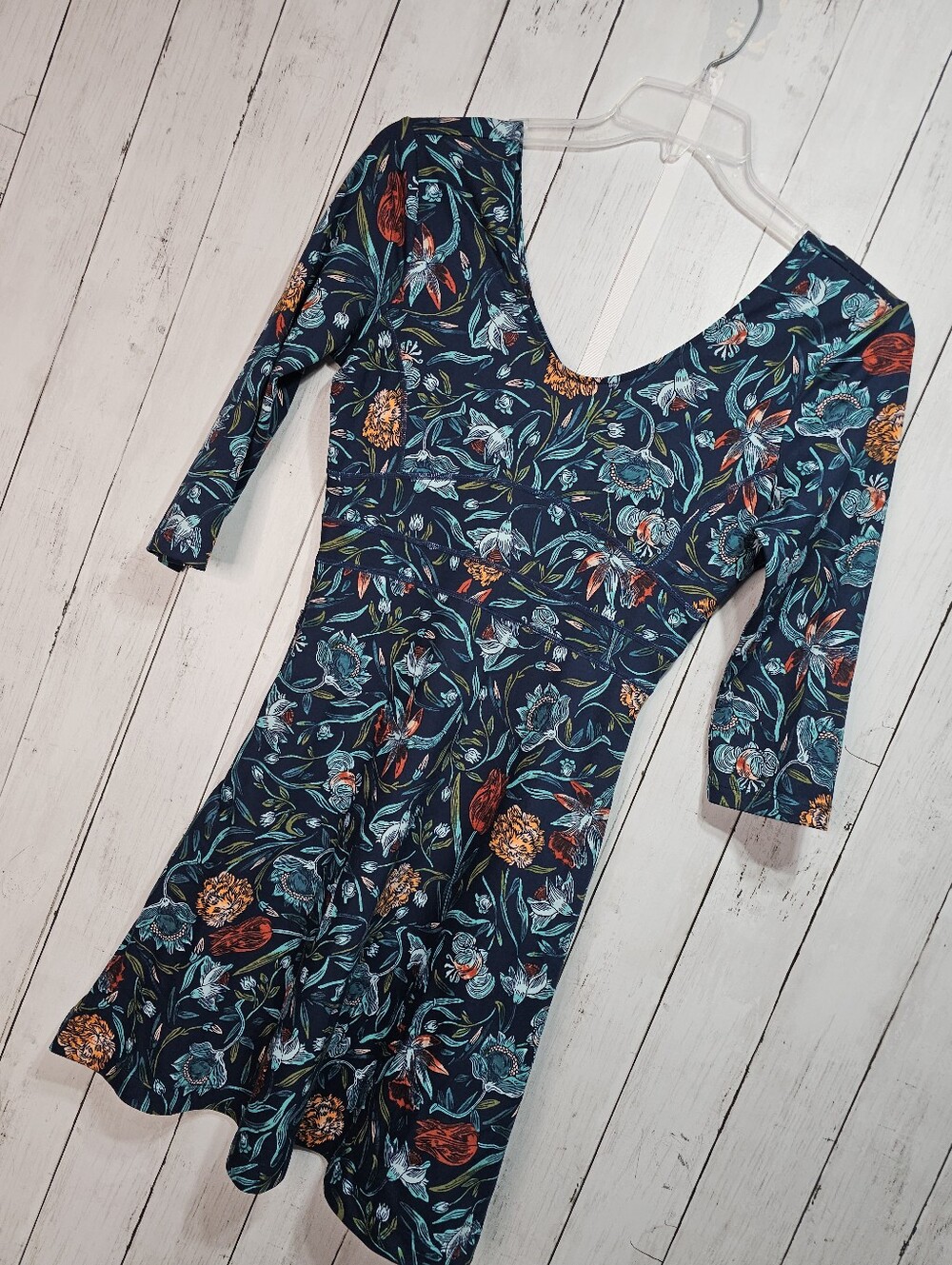 Title Nine Women's Dream Happy Days Floral Print Knit Dress Zip Pockets Size XS. - Picture 5 of 12